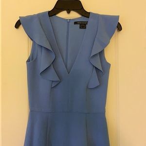 French Connection Blue Ruffle Mini Dress